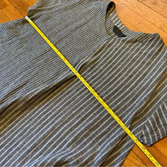 Moyuru Asymmetrical Pullover Oversized Cotton Linen Gray Striped Tunic Lagenlook - Picture 11 of 12